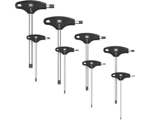INBUS® 70129 T-greep schroevendraaierset, 8-delig, 2–10 mm, met HybridTouch