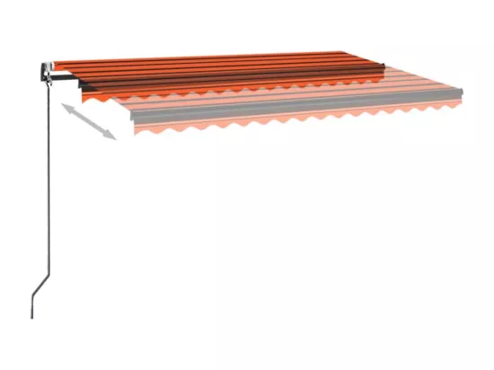 Auvent rétractable automatique 400x350 cm Orange et marron