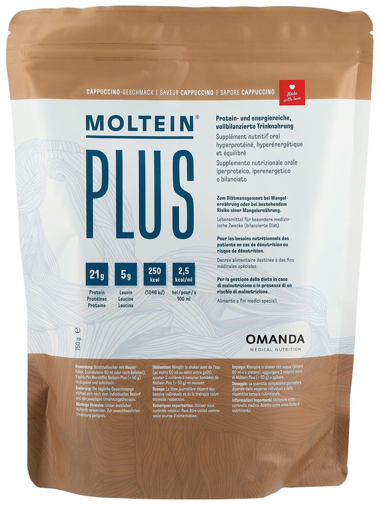 moltein PLUS 2.5 Plv Cappuccino Btl 750 g
