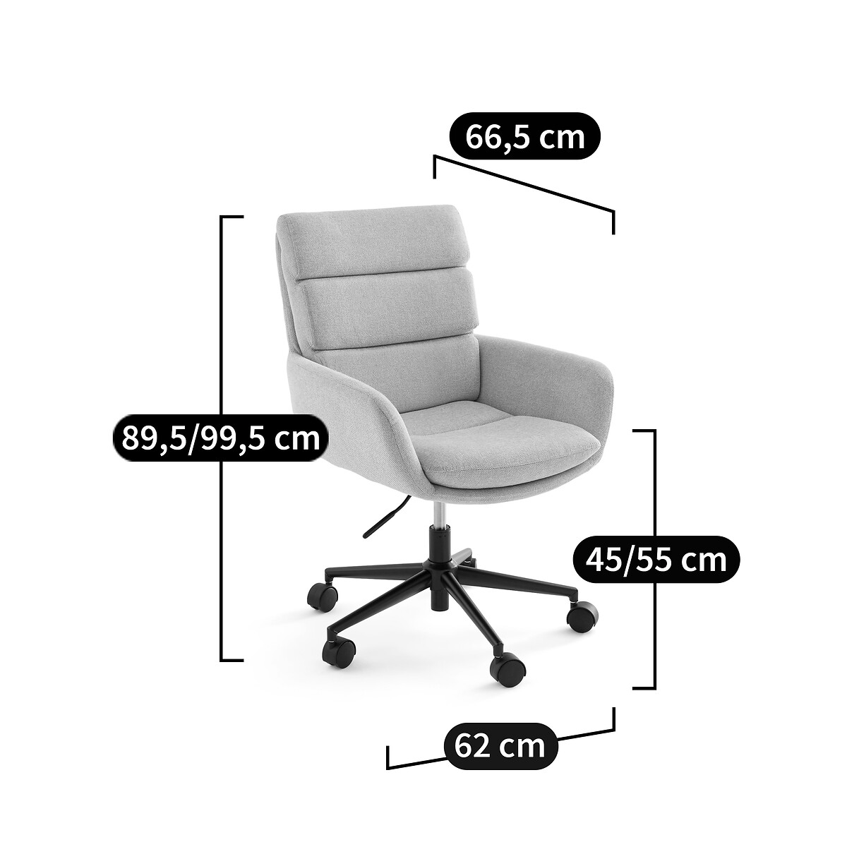 LA REDOUTE INTERIORS<br>Cadeira de escritório giratória, Sergio