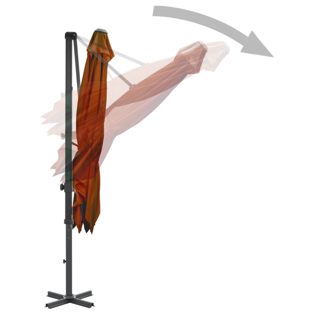 Parasol déporté avec mât en aluminium 250 x 250 cm orange