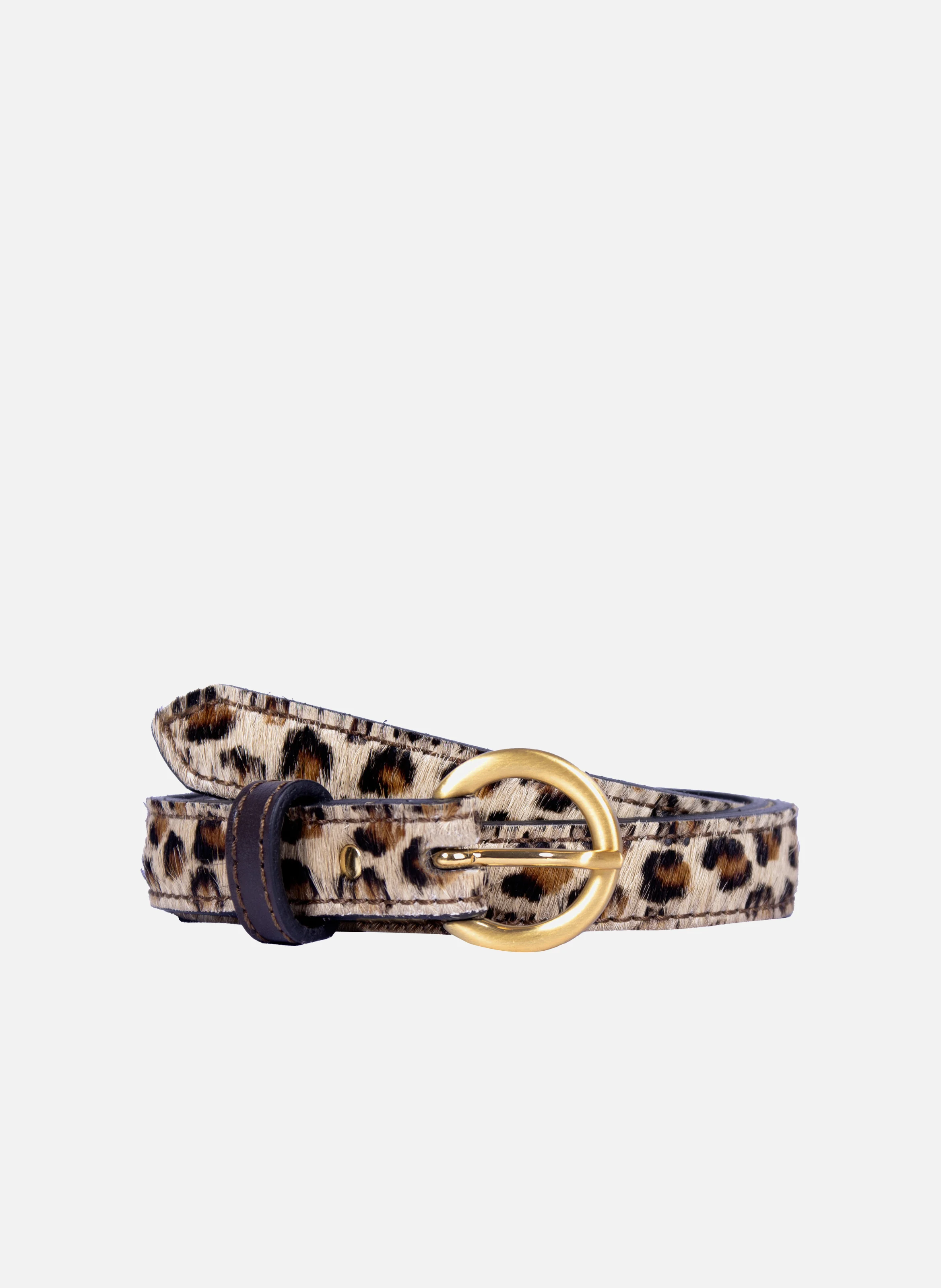 Ceinture boucle d'or cuir imprimé | Multicolore