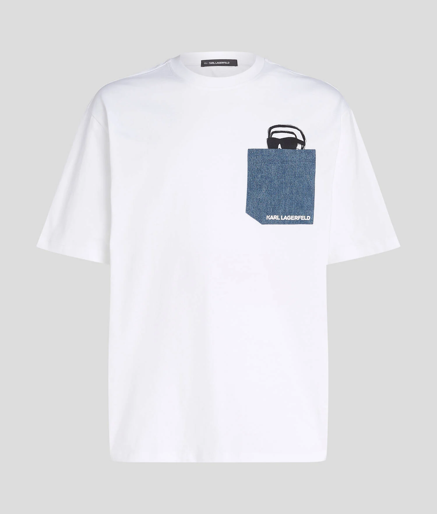T-SHIRT À POCHE EN JEAN IKON - Blanc