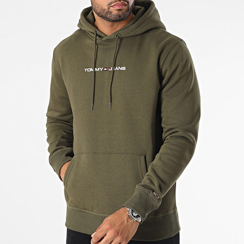 Sweat Capuche Regular Linear 8130 Vert Kaki