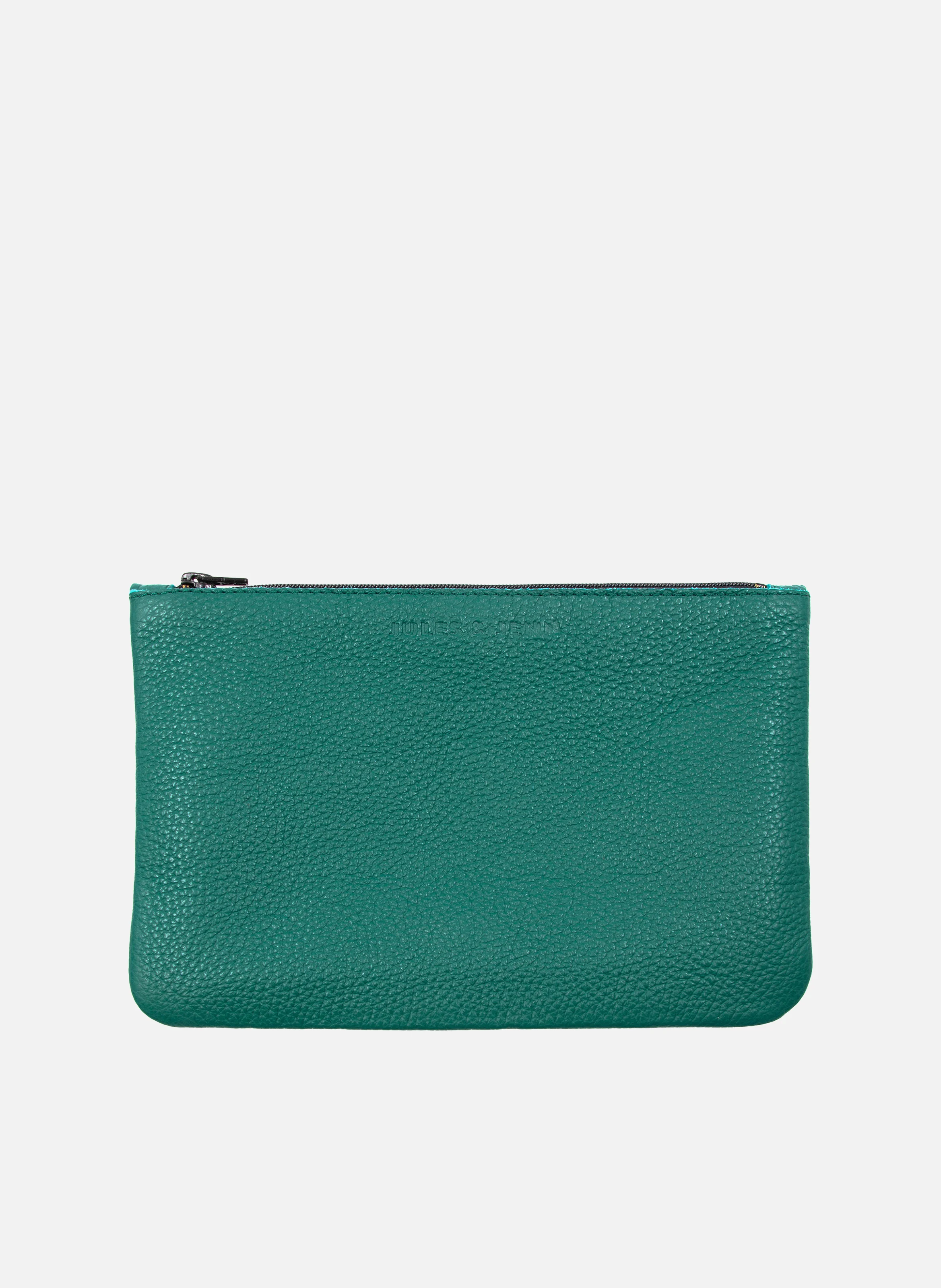 Pochette cuir grainé | Vert