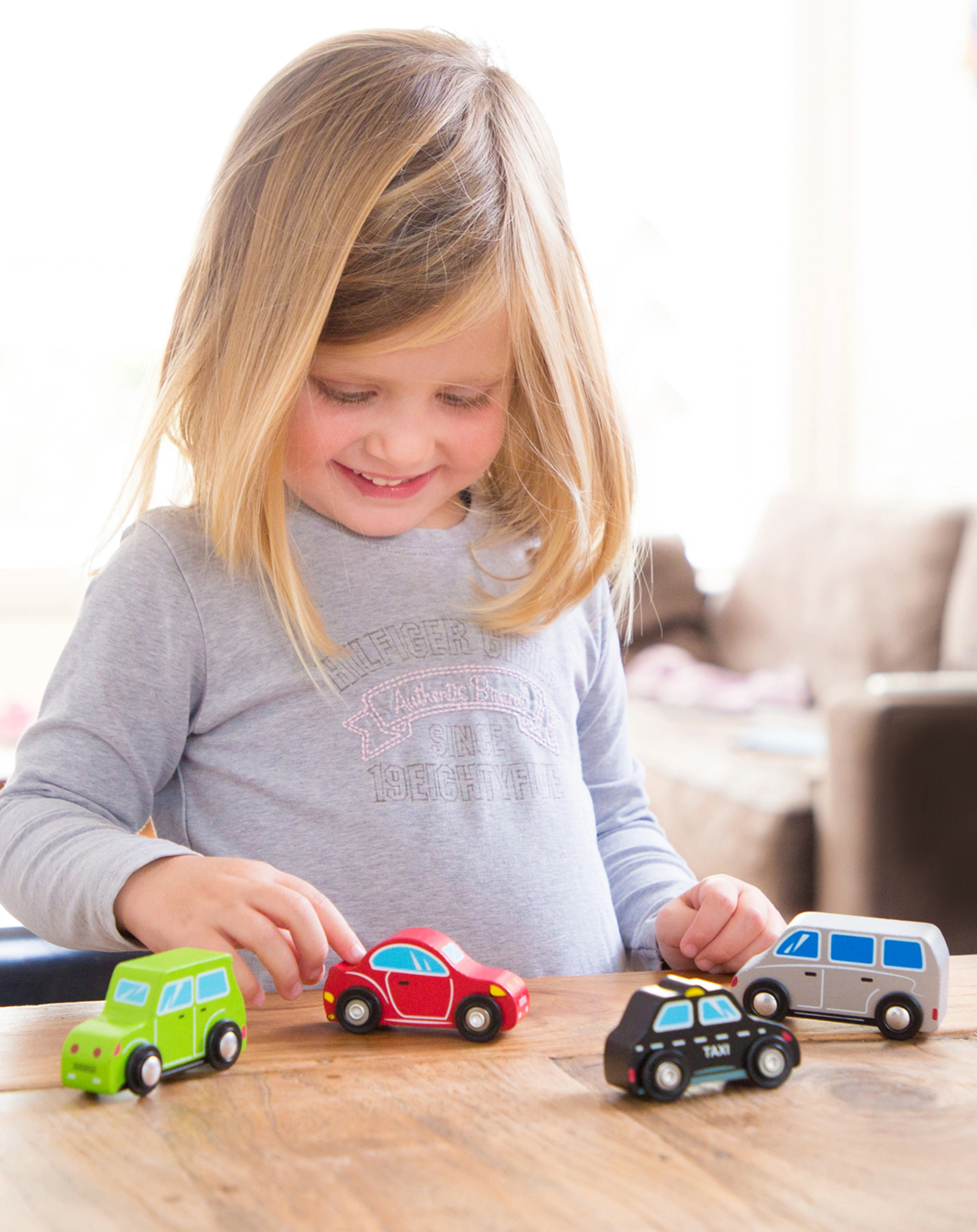 Minifahrzeuge 4er-Set aus Holz