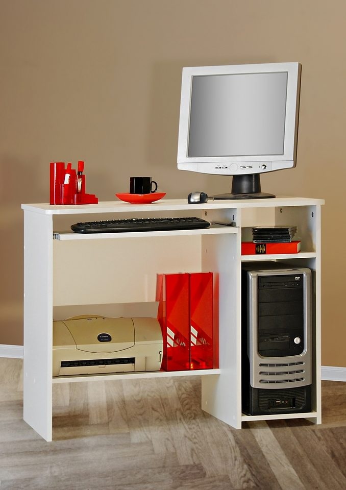 VOGL Möbelfabrik Schreibtisch »Sam« mit Tastaturauszug & Towerfach, geschwungene Tischplatte, Breite 91 cm