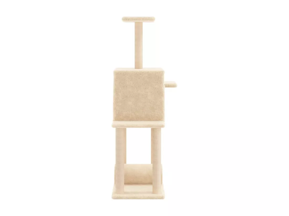 Arbre à chat avec griffoirs en sisal crème 122 cm