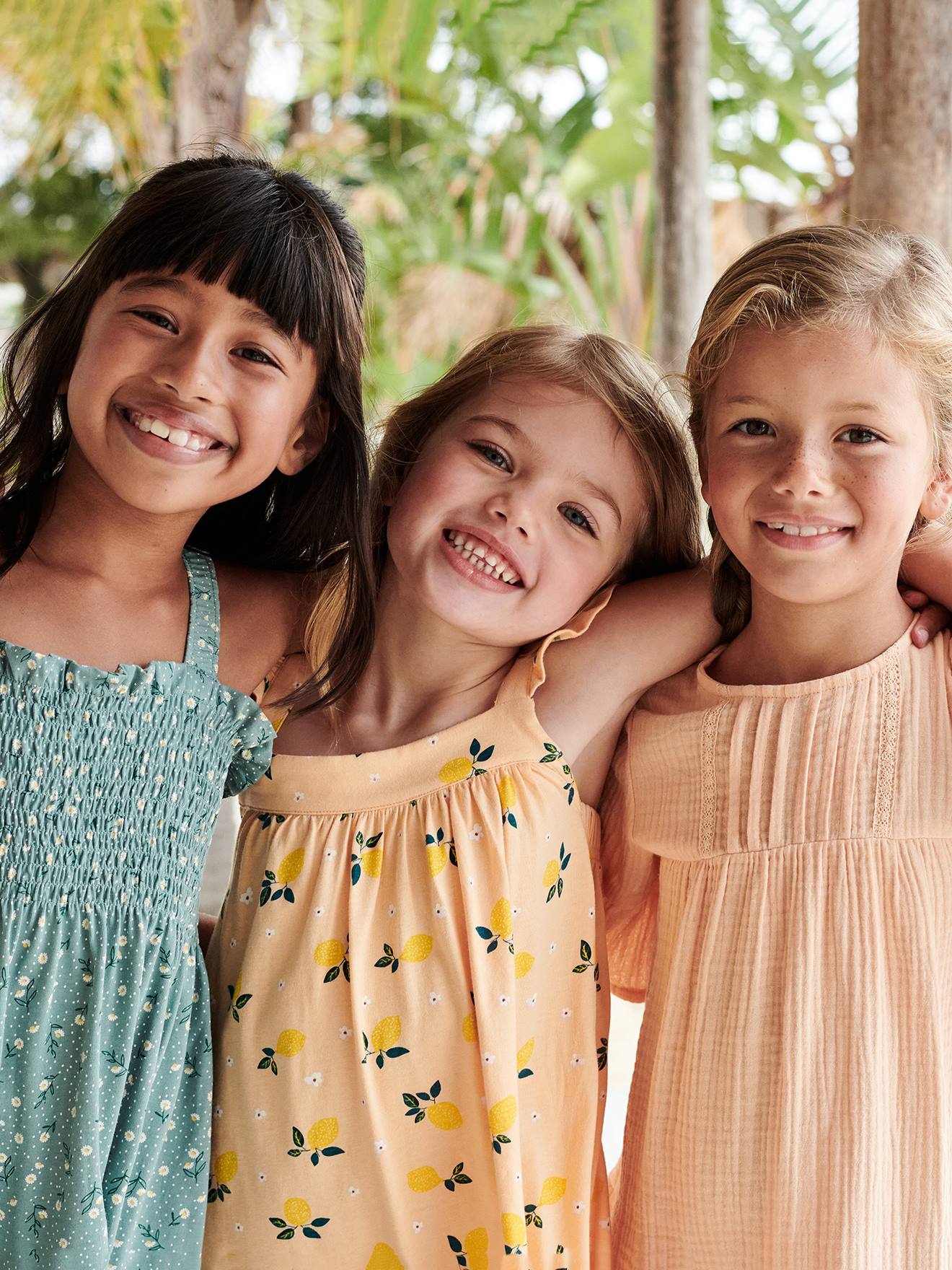Vestido rosa framboesa em chiffon de algodão para meninas