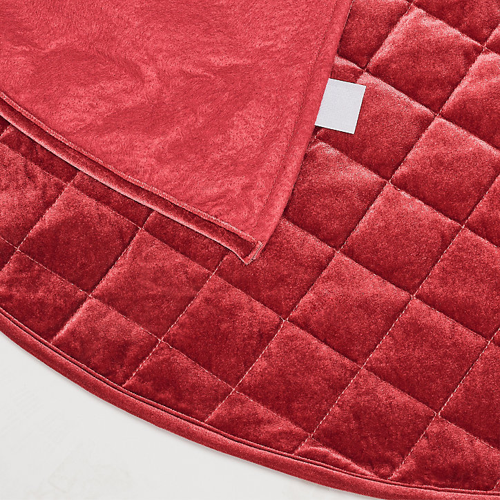 Couvre-pied pour sapin en velours rouge diamètre 99cm