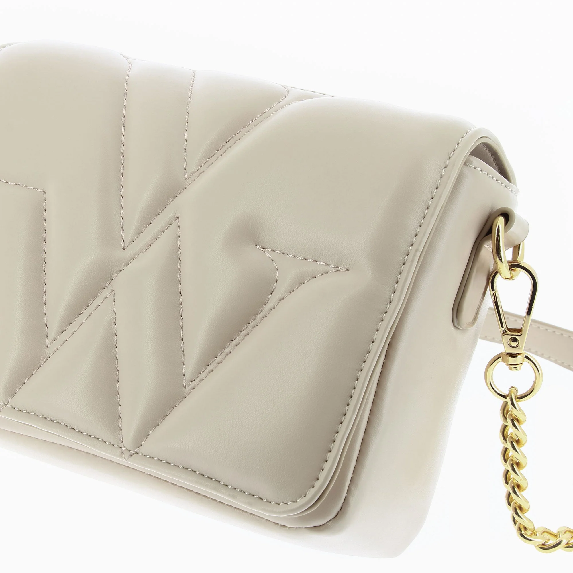 Sacs-Petit sac monogramme Annie beige matelassé à rabat