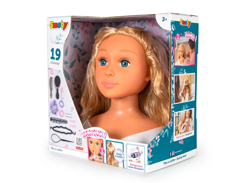 Smoby My Beauty Frisierkopf blond Kreativer Frisier-Spass für kleine Stylistinnen und Stylisten