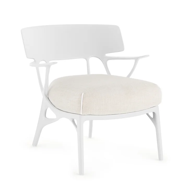 Kartell - A.I. Lounge Chair, weiss / weiss (Stoff Panamino)
