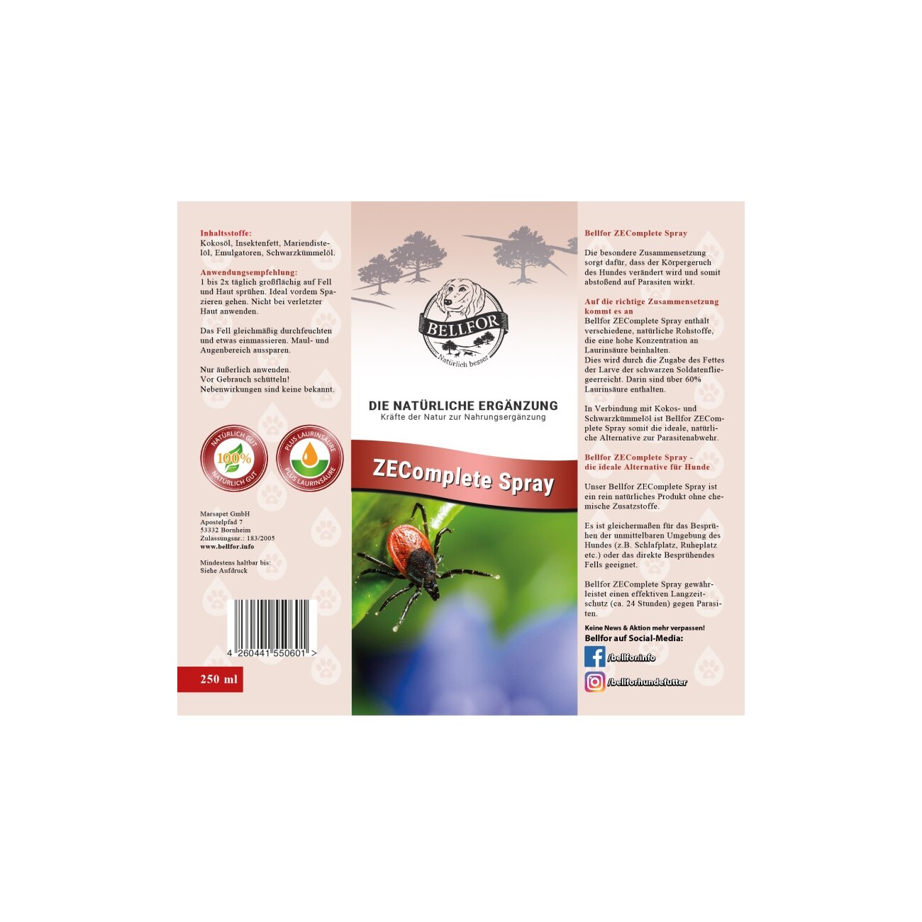 Bellfor ZEComplete Spray für Hunde - 250ml