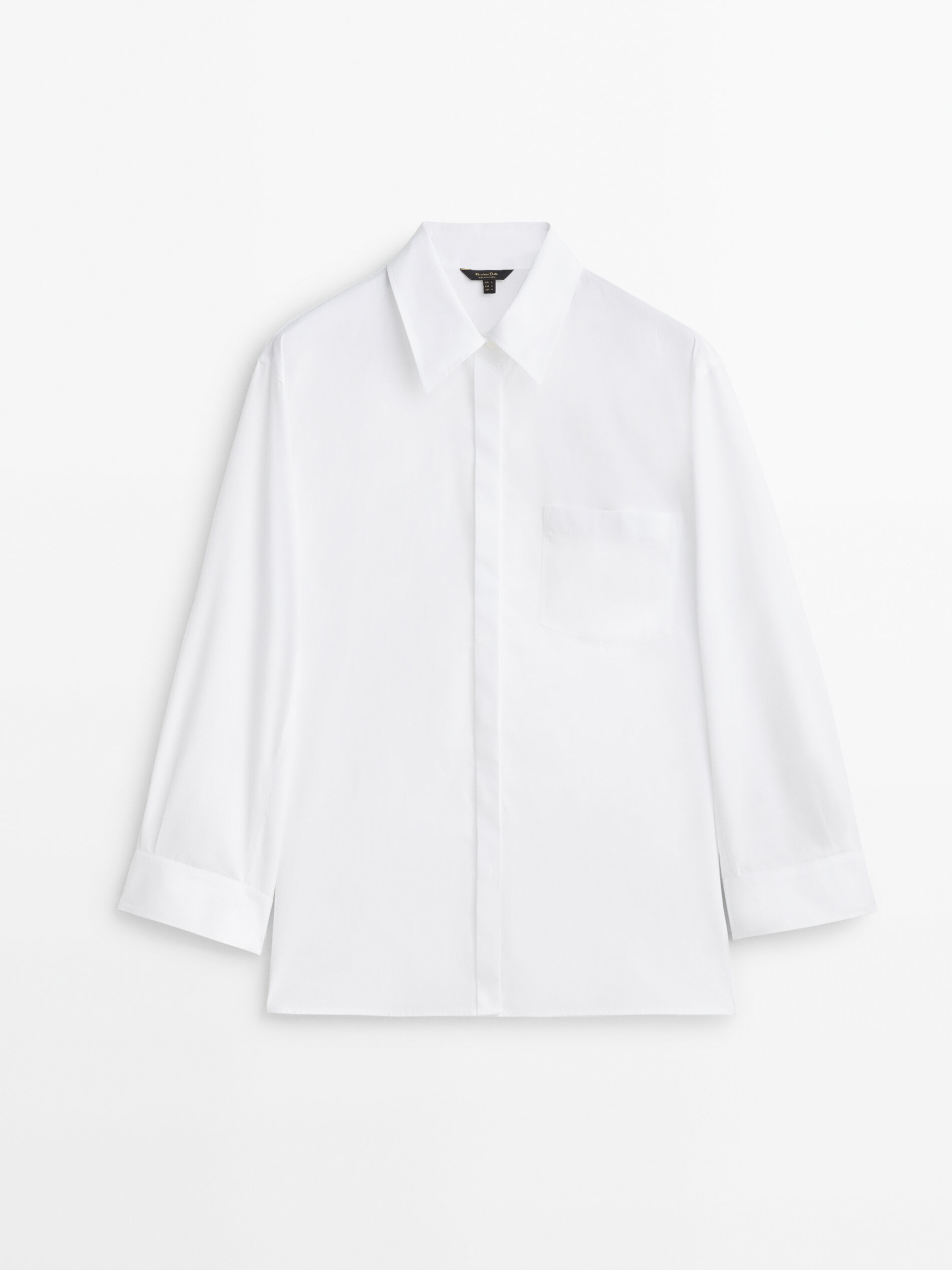 Camisa de popeline com detalhe no punho - BRANCA