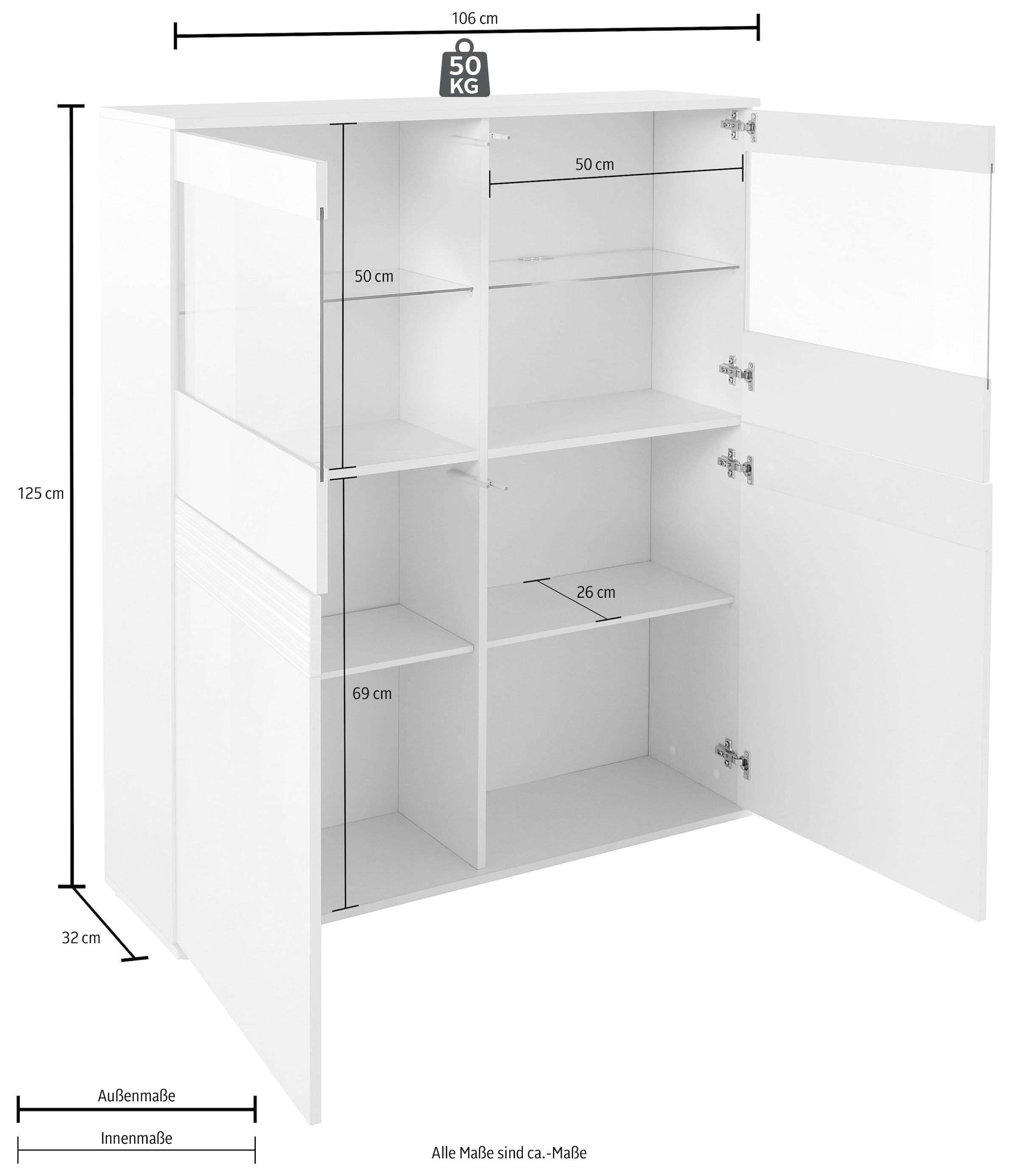 borchardt Möbel Vitrine »Florenz« Höhe 125 cm