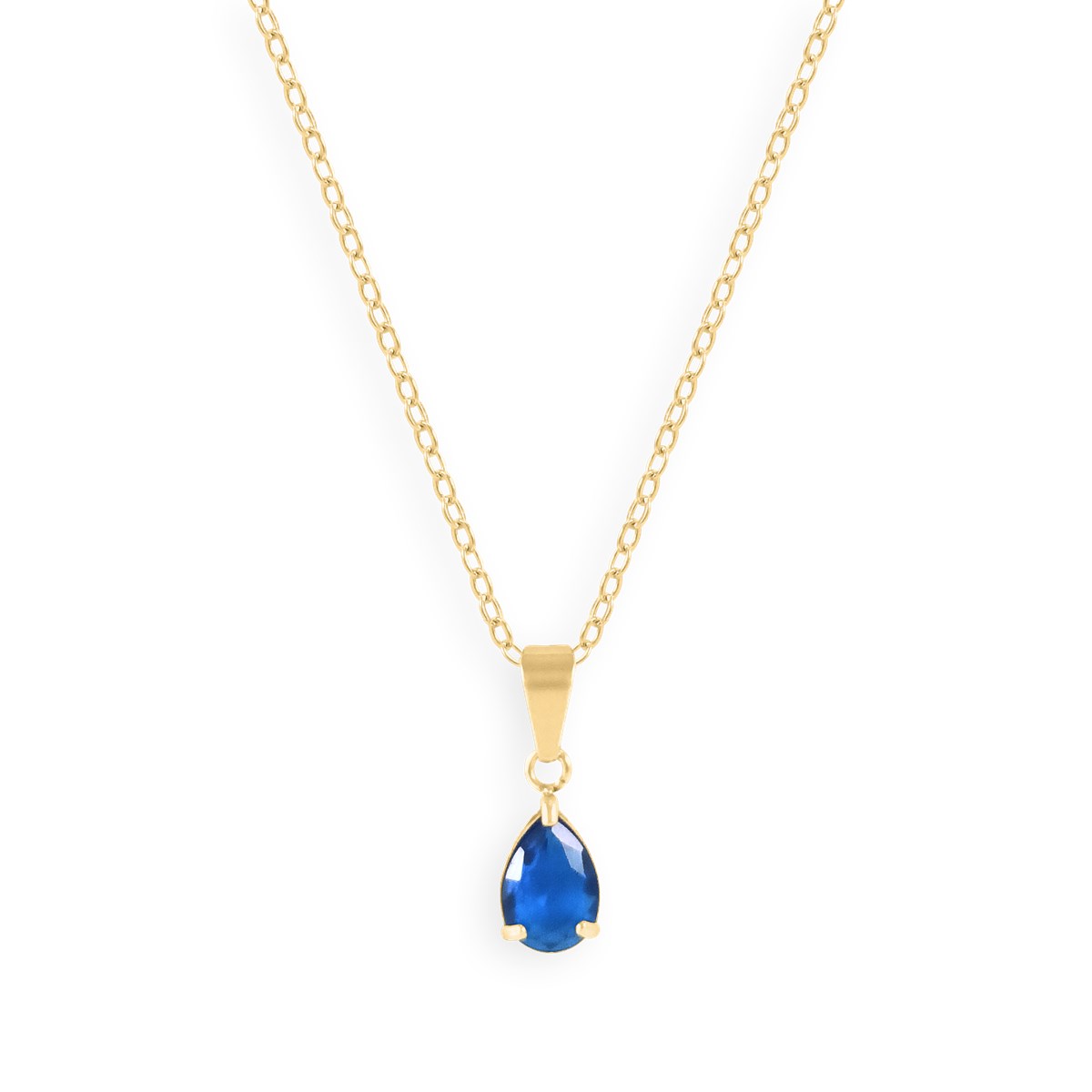 Collier en acier plaqué jaune avec oxyde de zirconium bleu