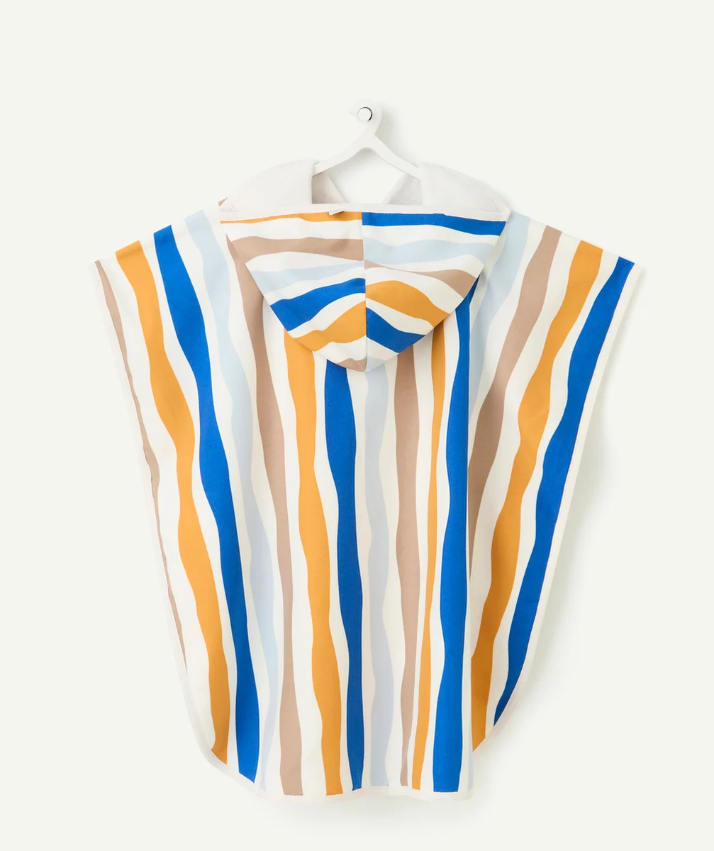 LASSIGSERVIETTE PONCHO BÉBÉ GARÇON ANTI-UV AVEC RAYURES COLORÉES