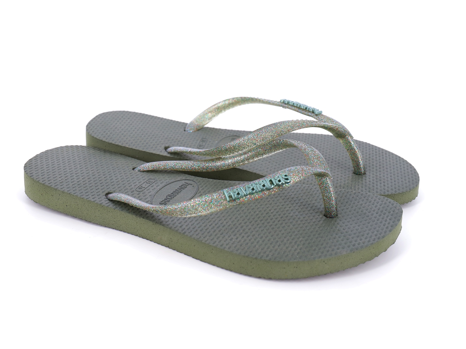 Havaianas-SLIM LOGO METALLI 4119875 Plastique Kaki
