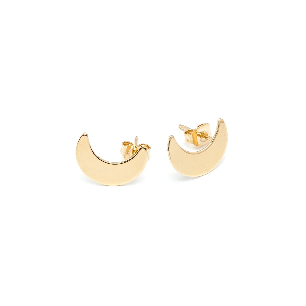 boucles d'oreilles puces lunes doré à l'or fin - SÉLÉNÉ