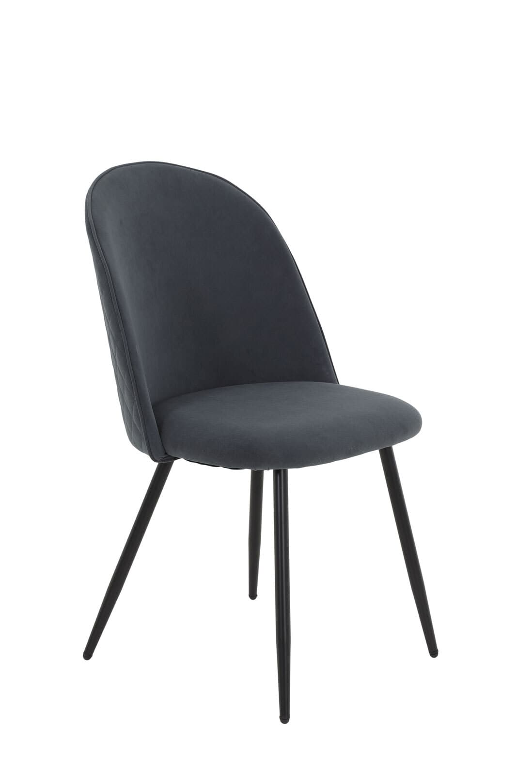Stuhl Shirin 46x84x56cm Grau Samt Velour