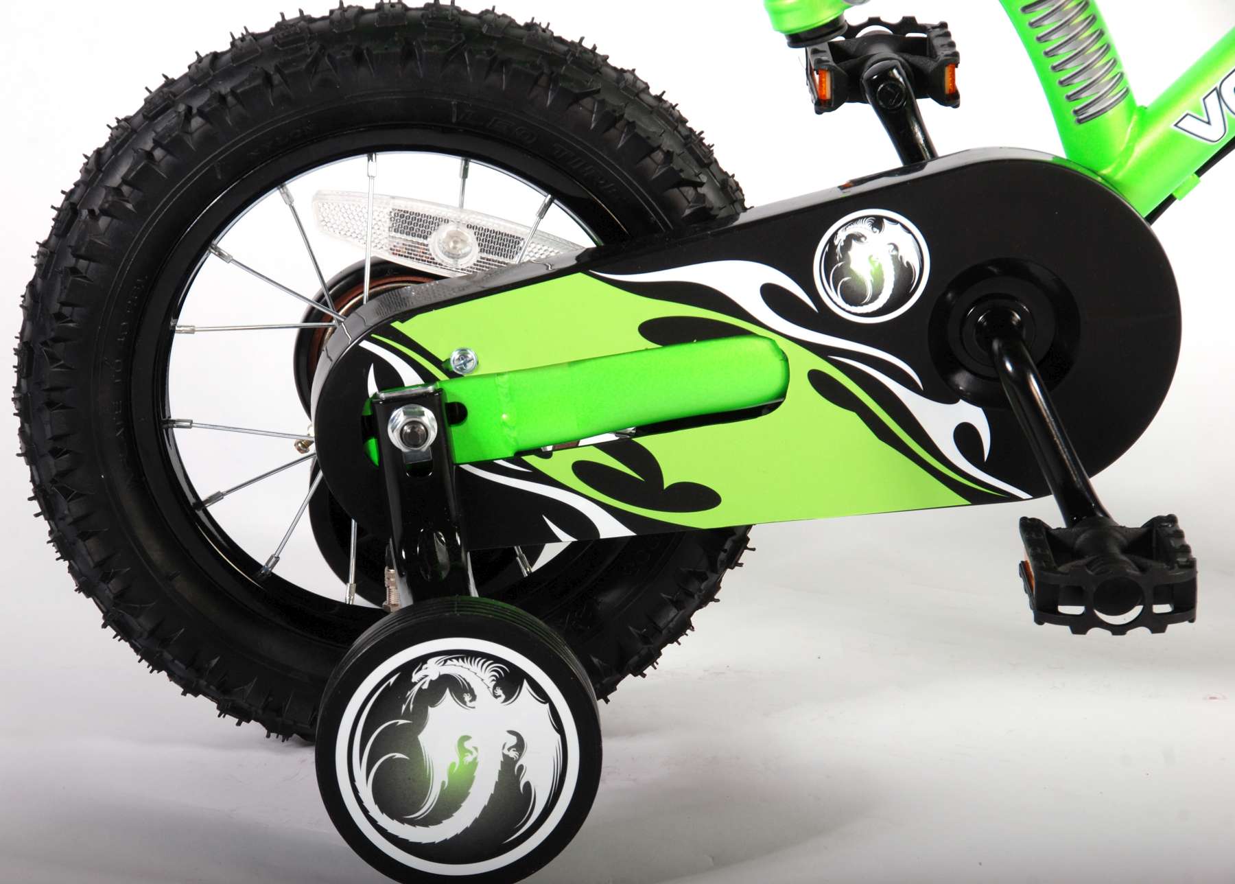 TPFSports Motorrad Kinderfahrrad - Jungen - 12 Zoll - 2 Handbremsen - Grün