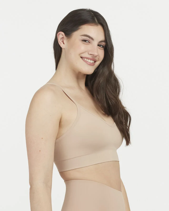 Spanx EcoCare Seamless Shaping Longline Bralette Toasted oatmeal