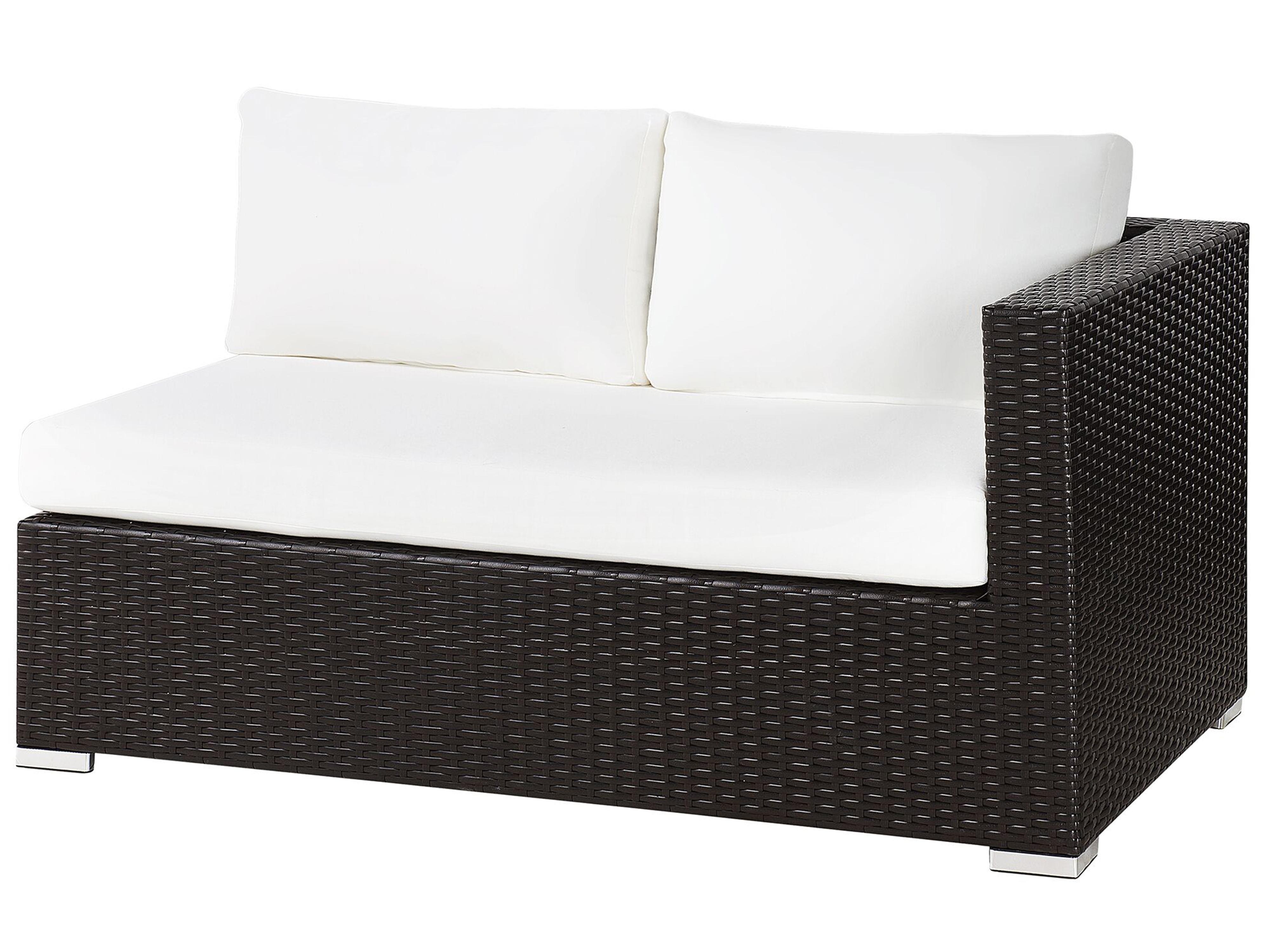 Loungeset met tafel 8-zits XXL rechtszijdig modulair PE rotan Donkerbruin