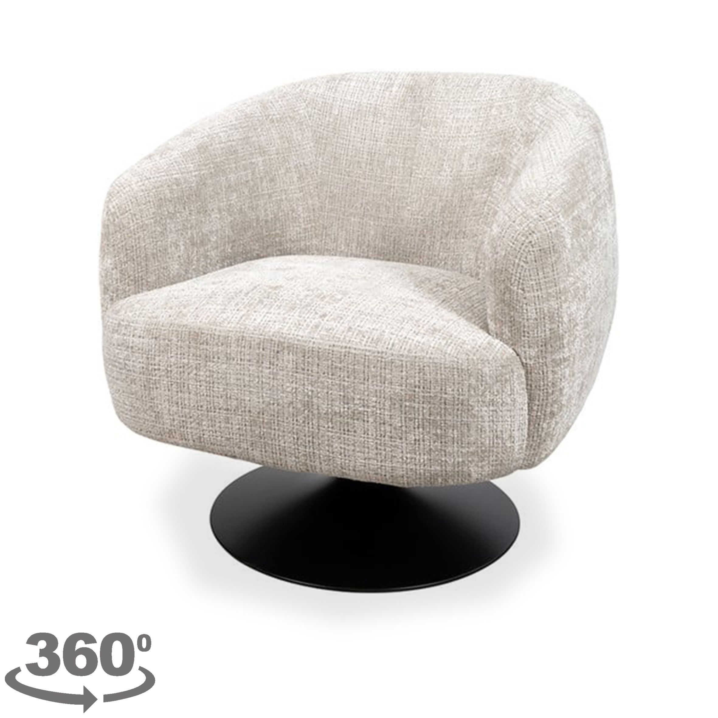 Draaifauteuil Taupe Louis B78 x D83 x H75 cm