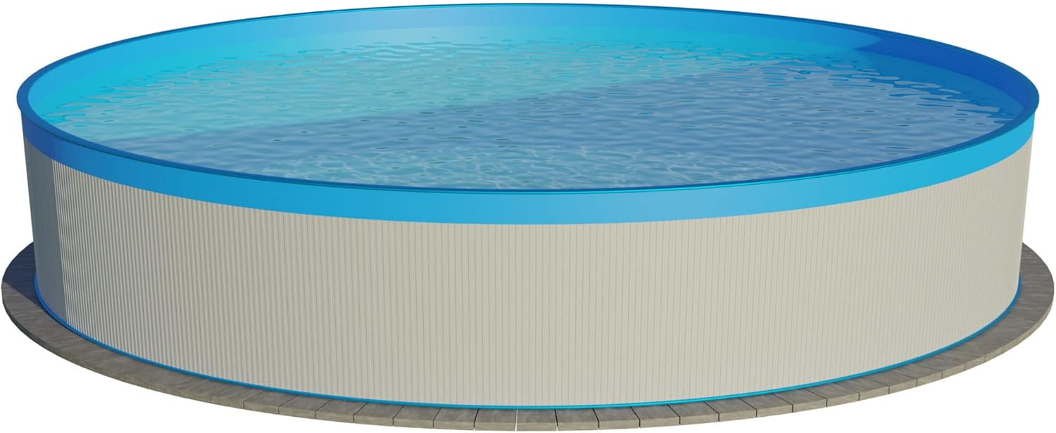 Planet Pool: Stahlwandpool Rundbecken 360 x 84 cm | rund, freistehend & weiß | Swimmingpool groß für den Garten & zum Aufstellen