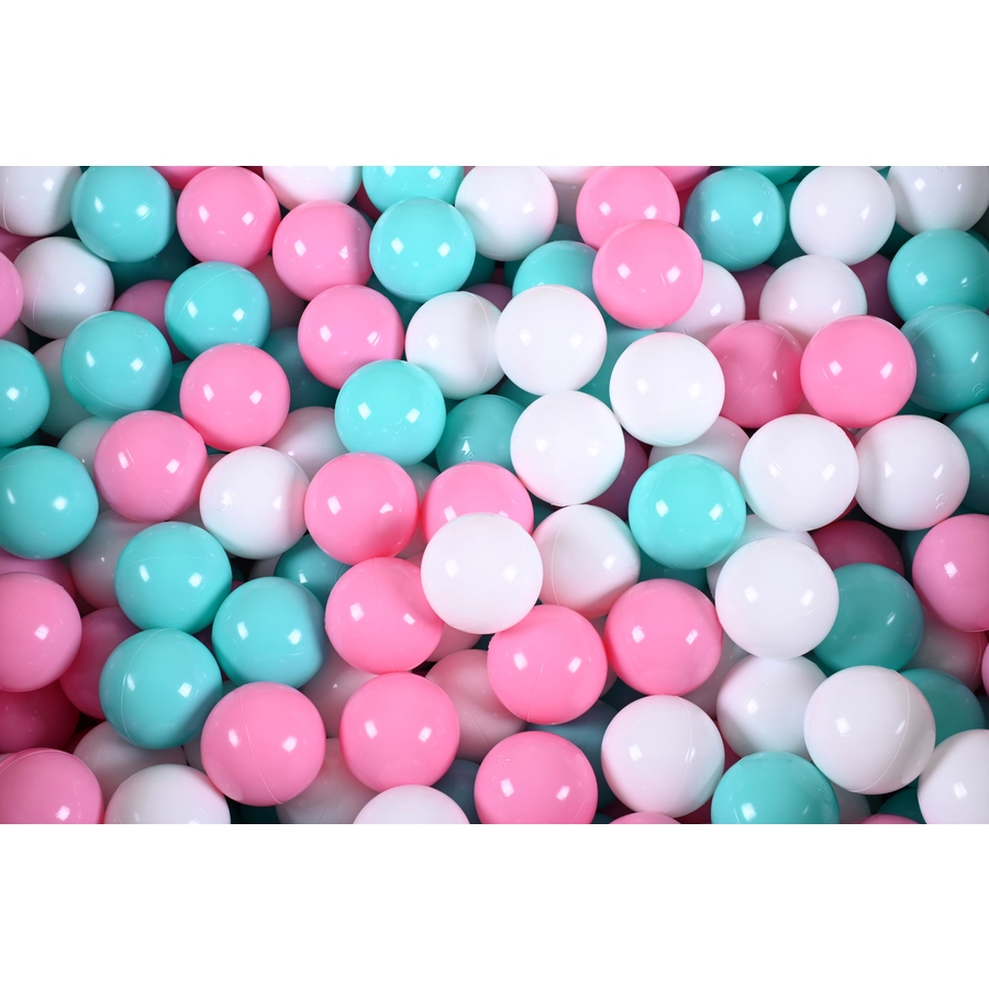 knorr toys® Bällebad soft - Cosy geo grey - 300 balls rosecremelightblue grau