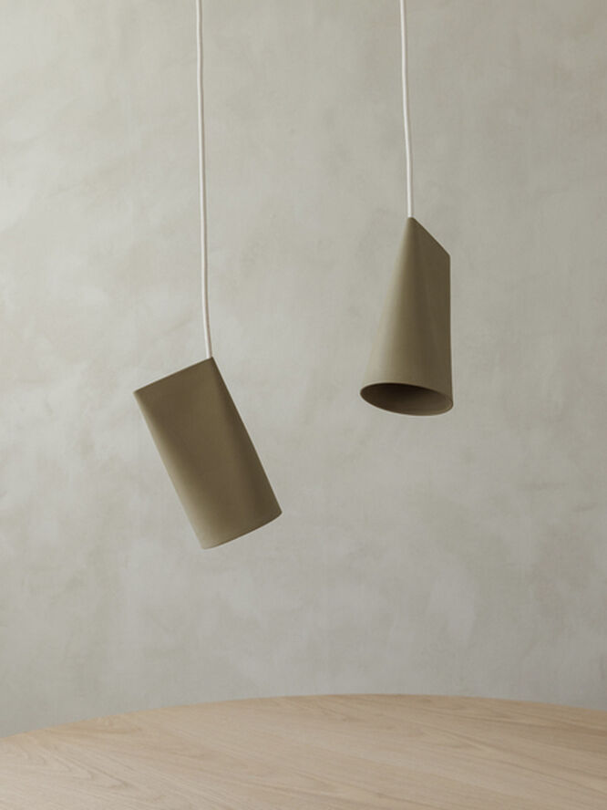 Moebe Ceramic Pendant, Narrow Olive