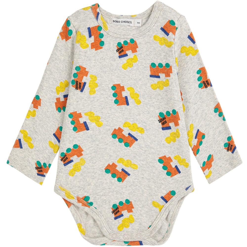 Køb Bobo Choses Light Heather Grey Bobo Choo Choo All Over Body