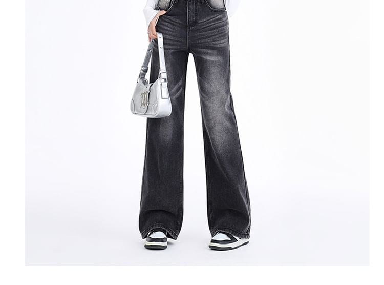 Denimot - High Waist Washed Wide Leg Jeans (diverse designs)