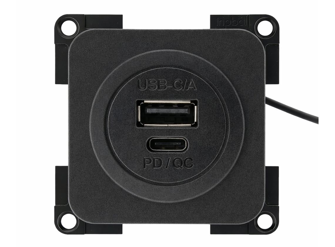BBA 2x USB-C en USB-A inbouwdoos