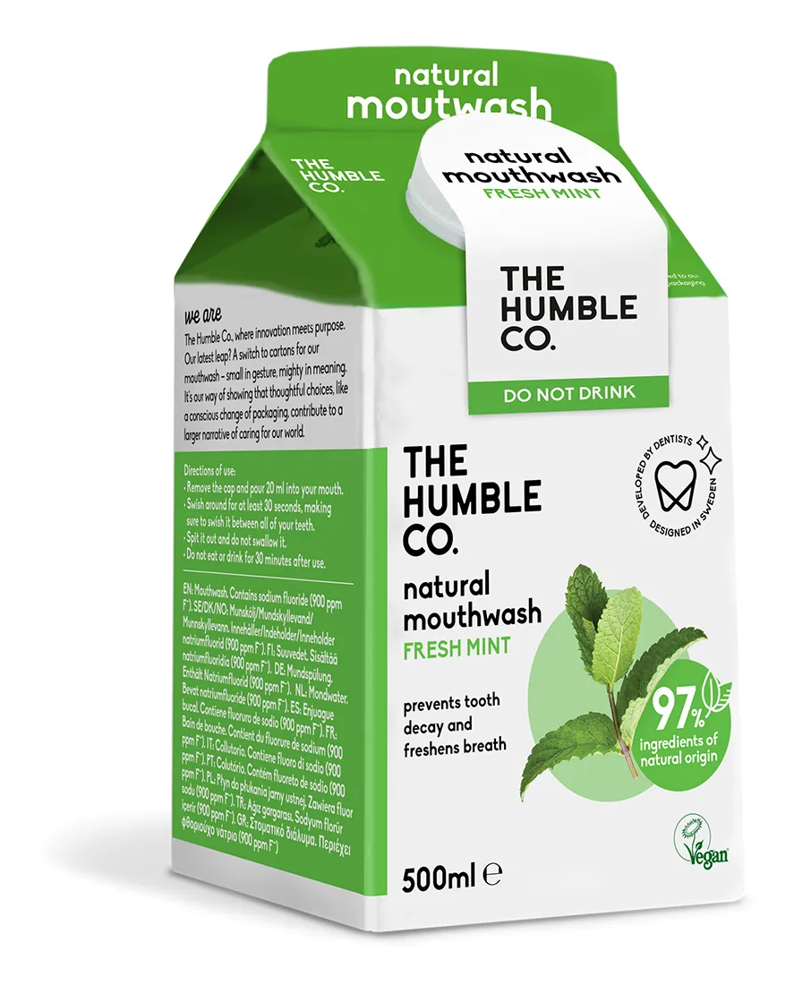 The Humble Co. naturlig mundskyl, fresh mint - 500 ml