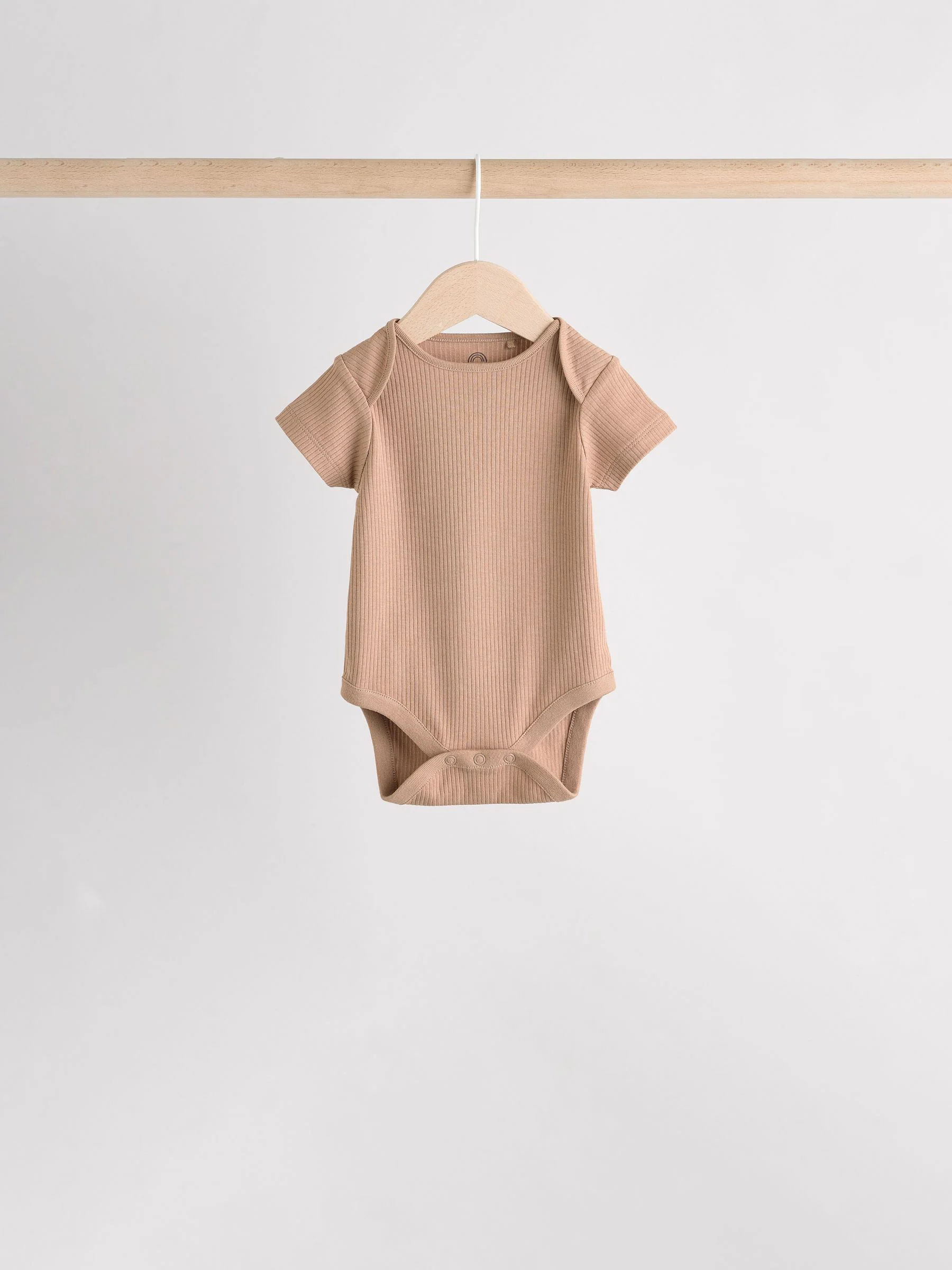 Crème - Set van 5 babyrompertjes met korte mouwen