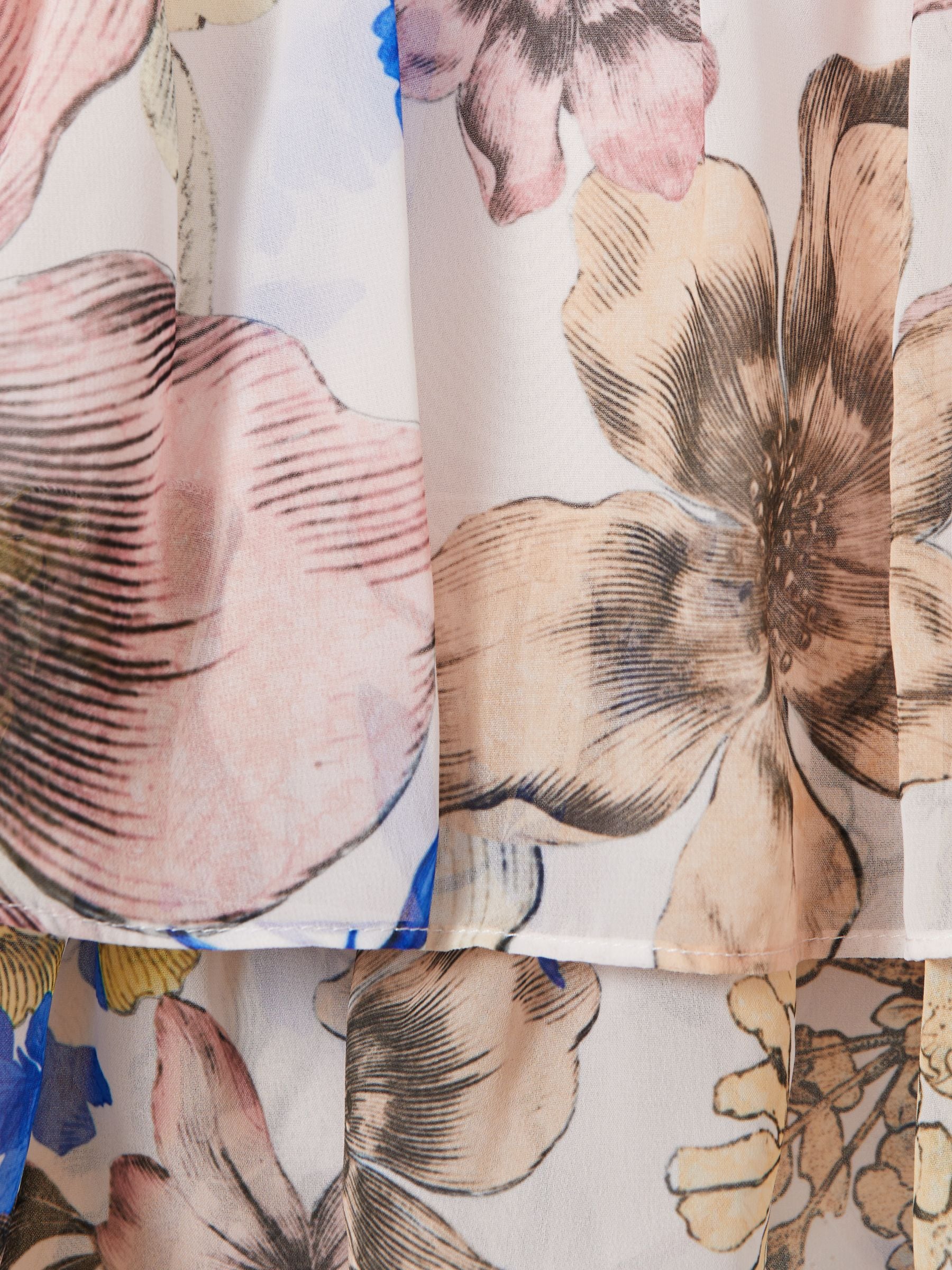 Reiss Arina gelaagde top met bloemenprint van set
