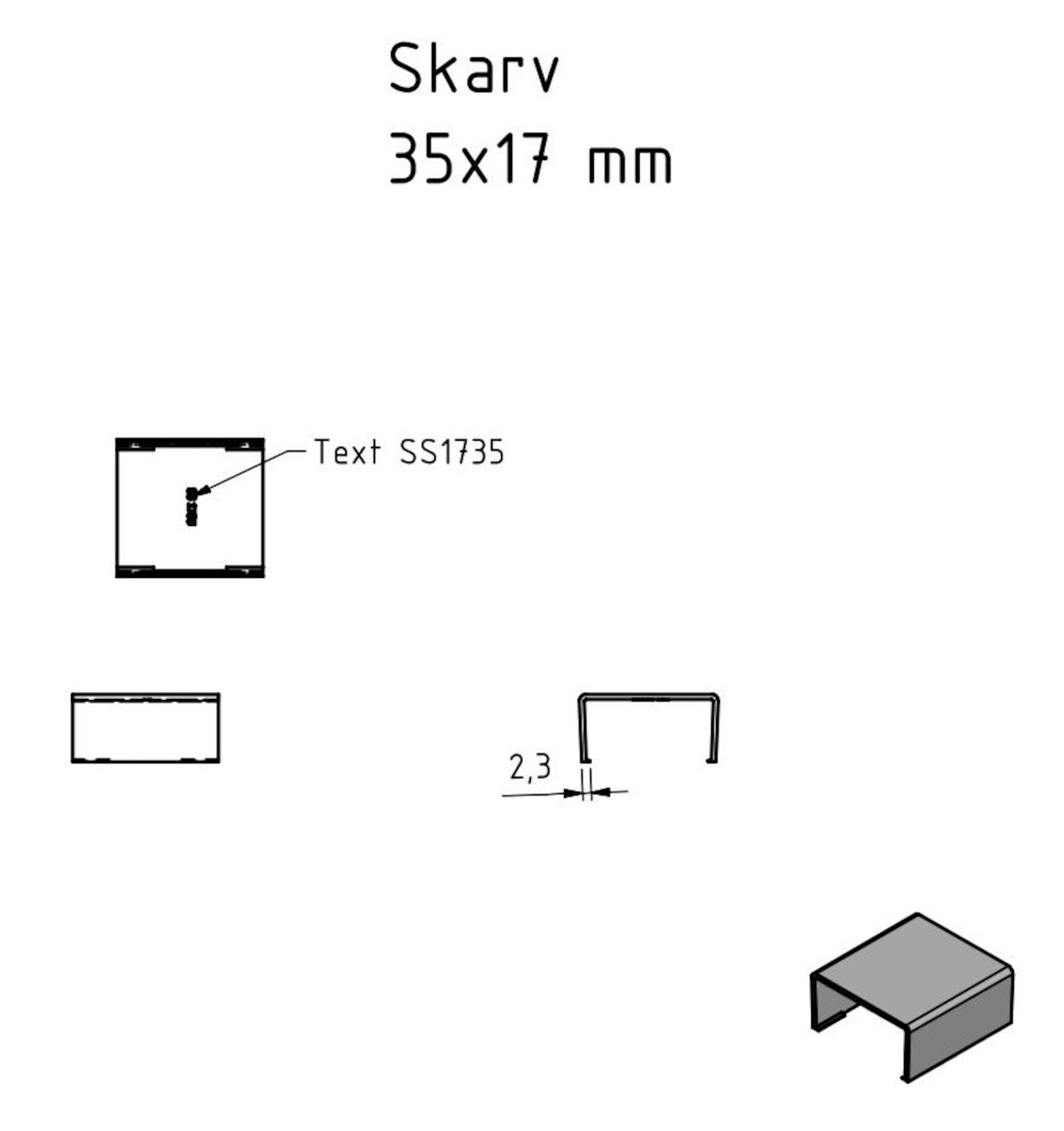 Skjøt for kabelkanal 35x17 mm