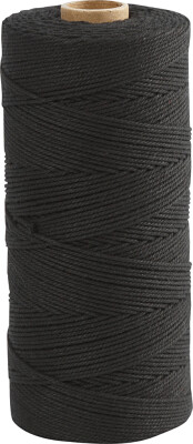Knyttegarn - Tykkelse 1 MM - L 315 M - Tynd Kvalitet 12/12 - Sort - 220 G