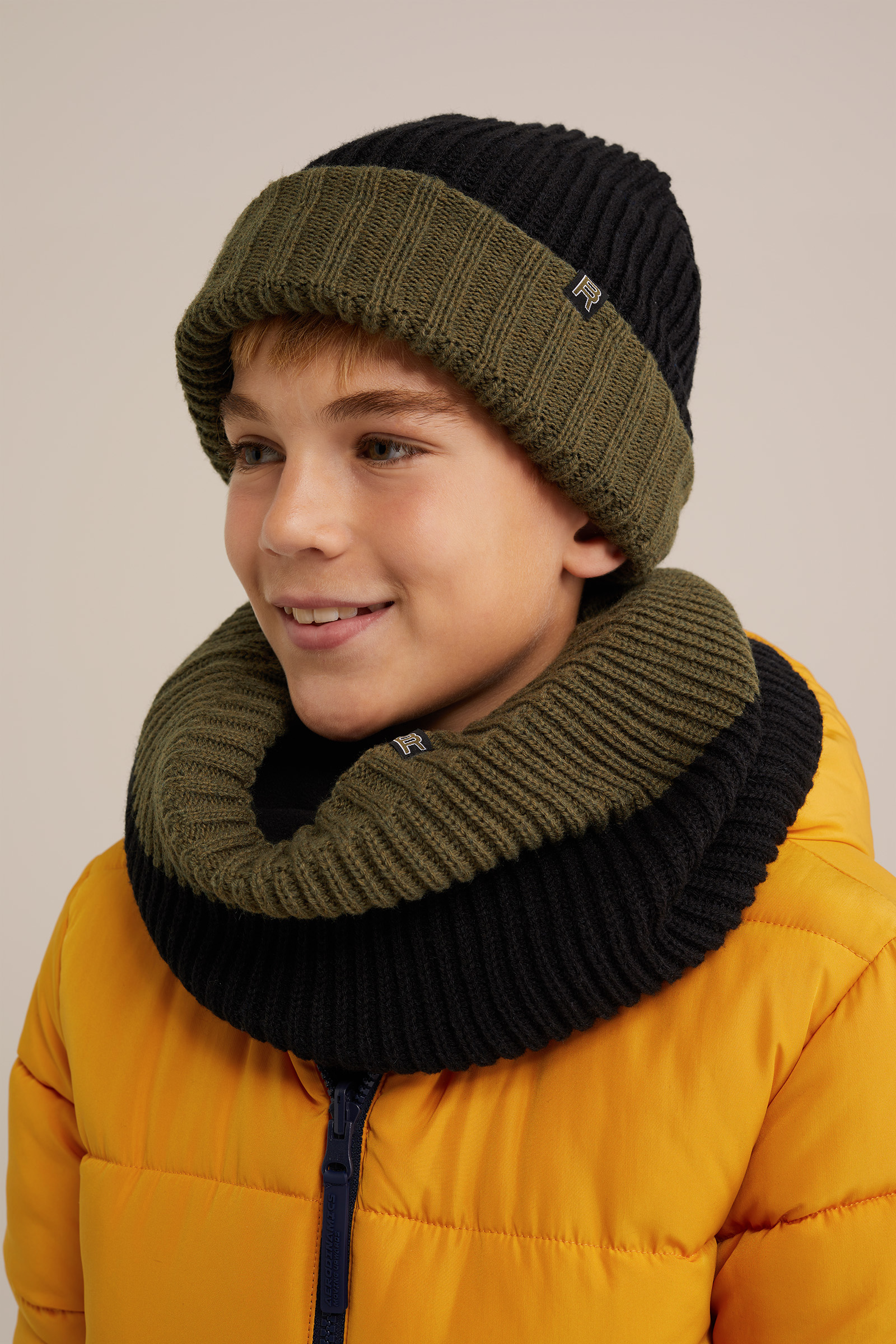 Jongens Reversible beanie Blue Ridge Legergroen