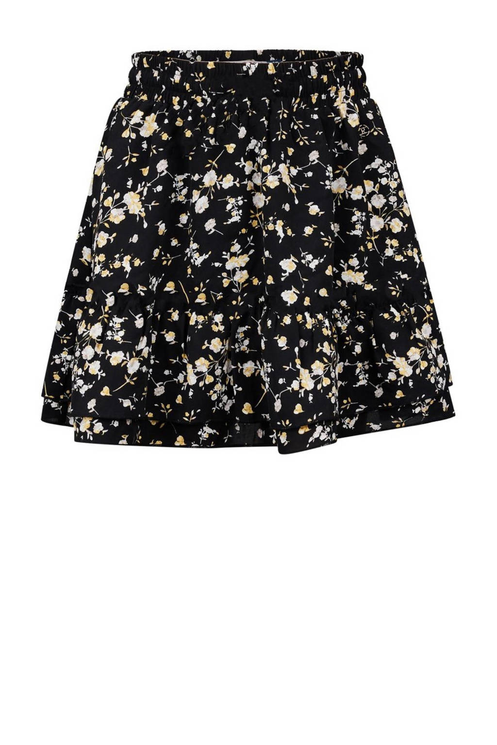 Retour Jeans gebloemde rok Eleena zwart/geel