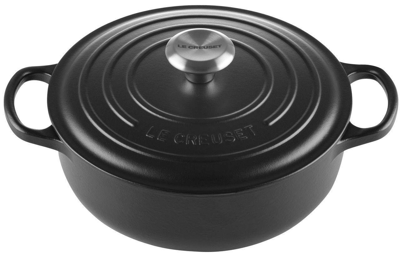 LE CREUSET Sauteuse 24cm Schwarz SIGNATURE
