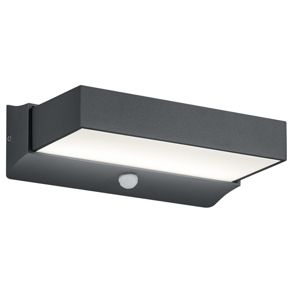LED wandlamp in antraciet en wit, 11W, 1100lm, IP54 met bewegingsmelder
