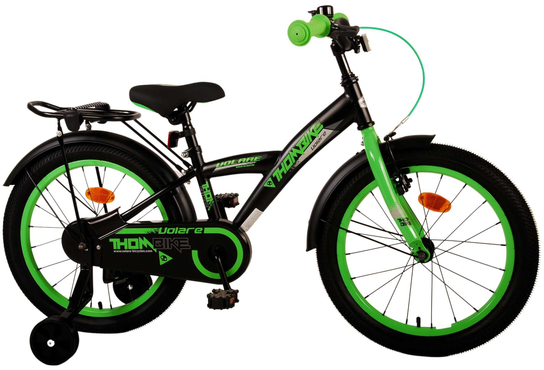 Kinderfahrrad Thombike für Jungen 18 Zoll Kinderrad in Schwarz Grün
