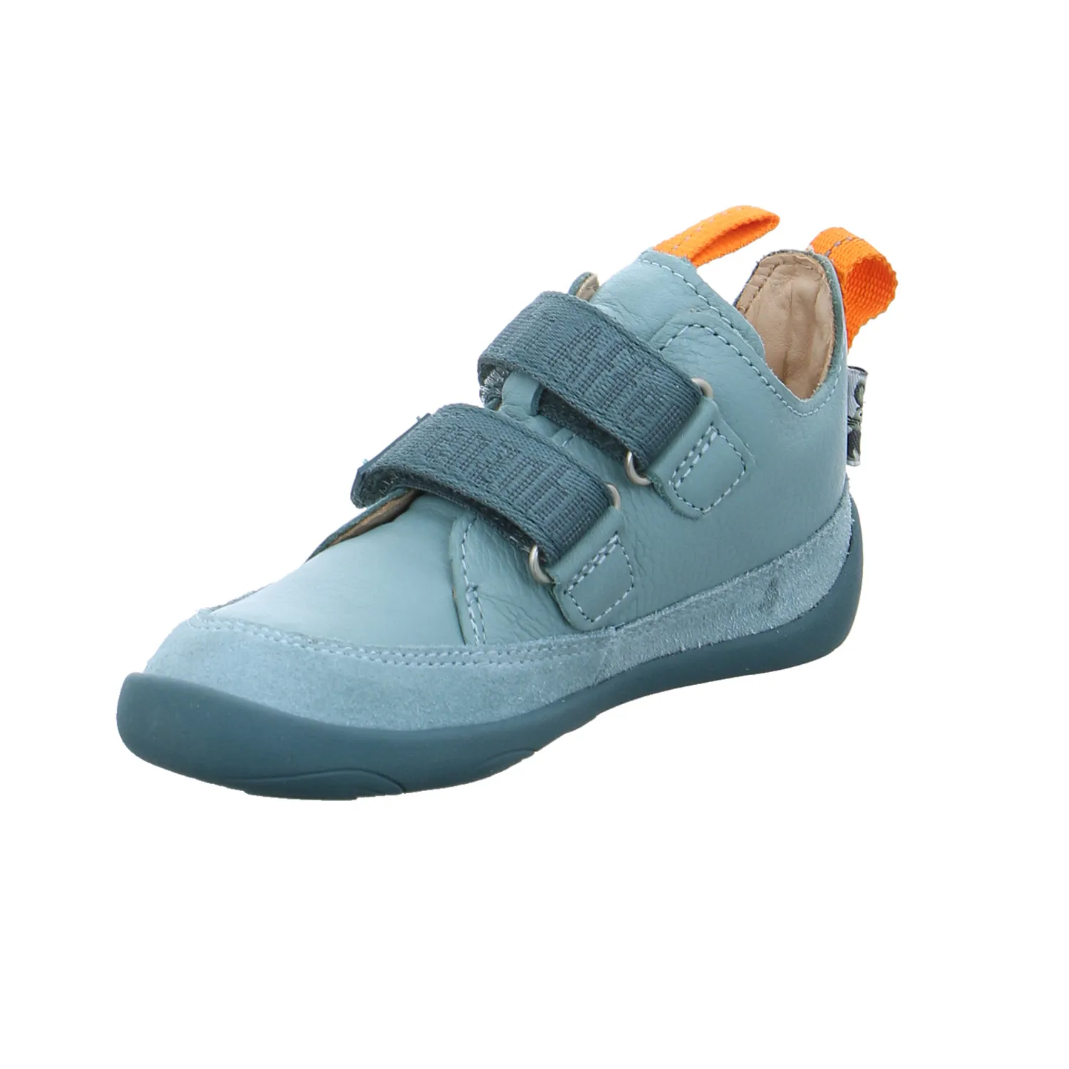 AFFENZAHN Kleinkinder-Halbschuh Klett Grün Leder  Komfortschuh