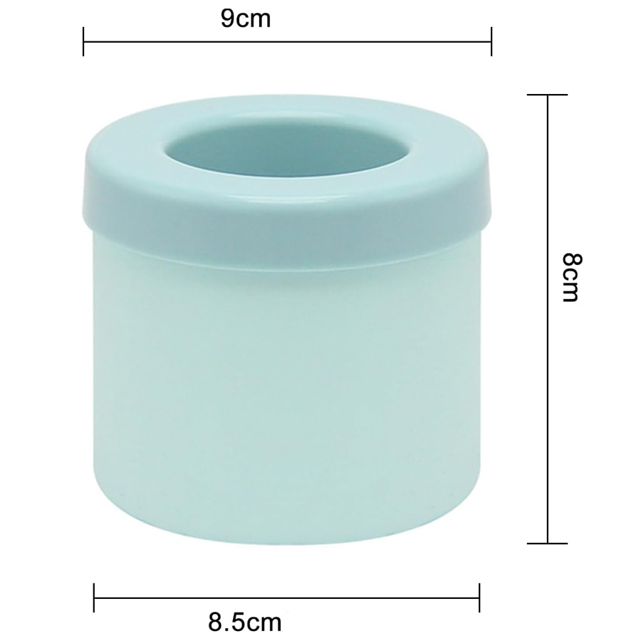 (9x8cm) 2in1 Silikon Eiswürfel Form Eisbehälter mit Deckel für Cocktails / Whisky / Softgetränke - Hellblau