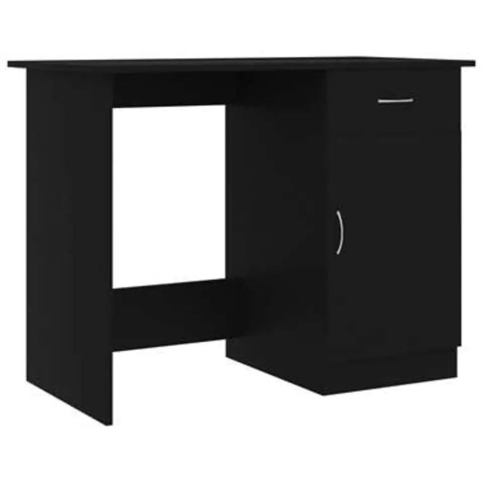 vidaXL - Bureau - Zwart - Bewerkt hout