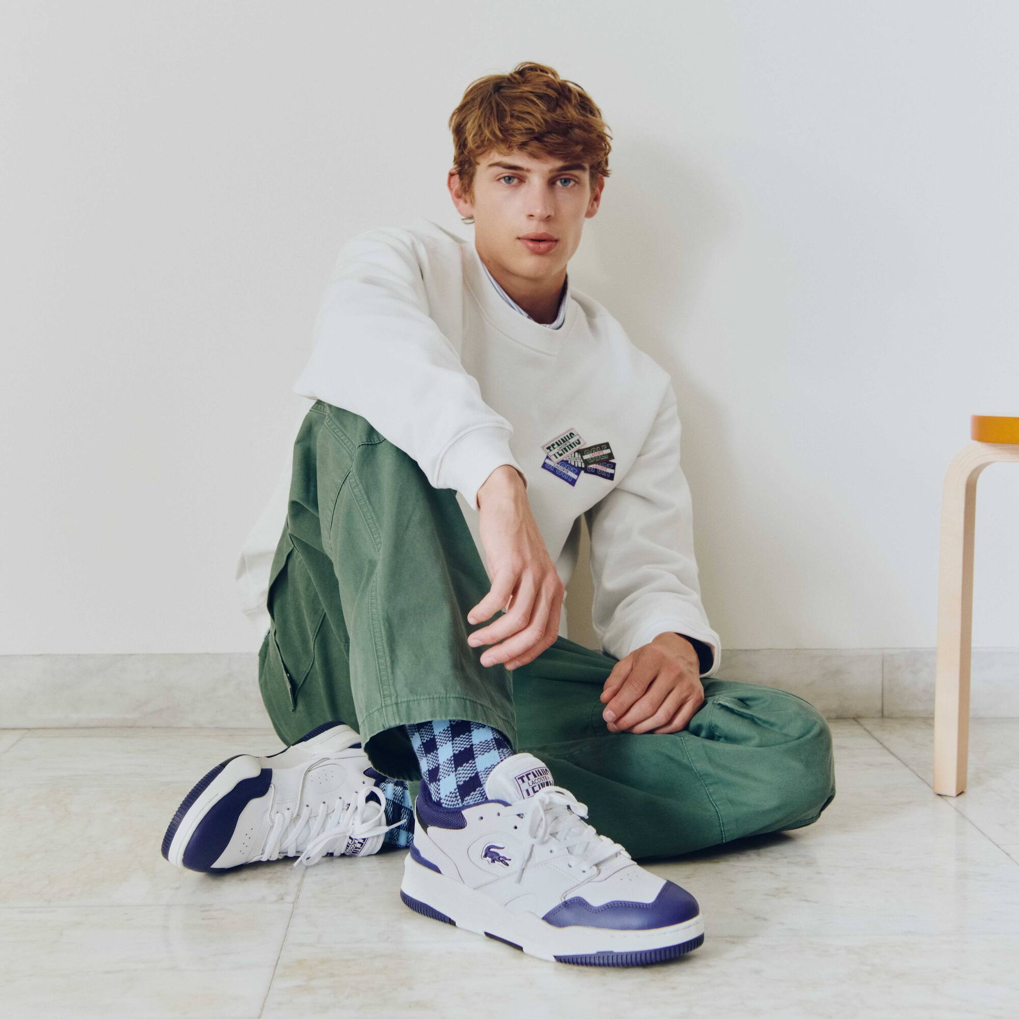 Herren-Sneaker Lineshot aus Leder mit Mesh-Schuhkragen Sneakers - Weiss - Lacoste - Herren