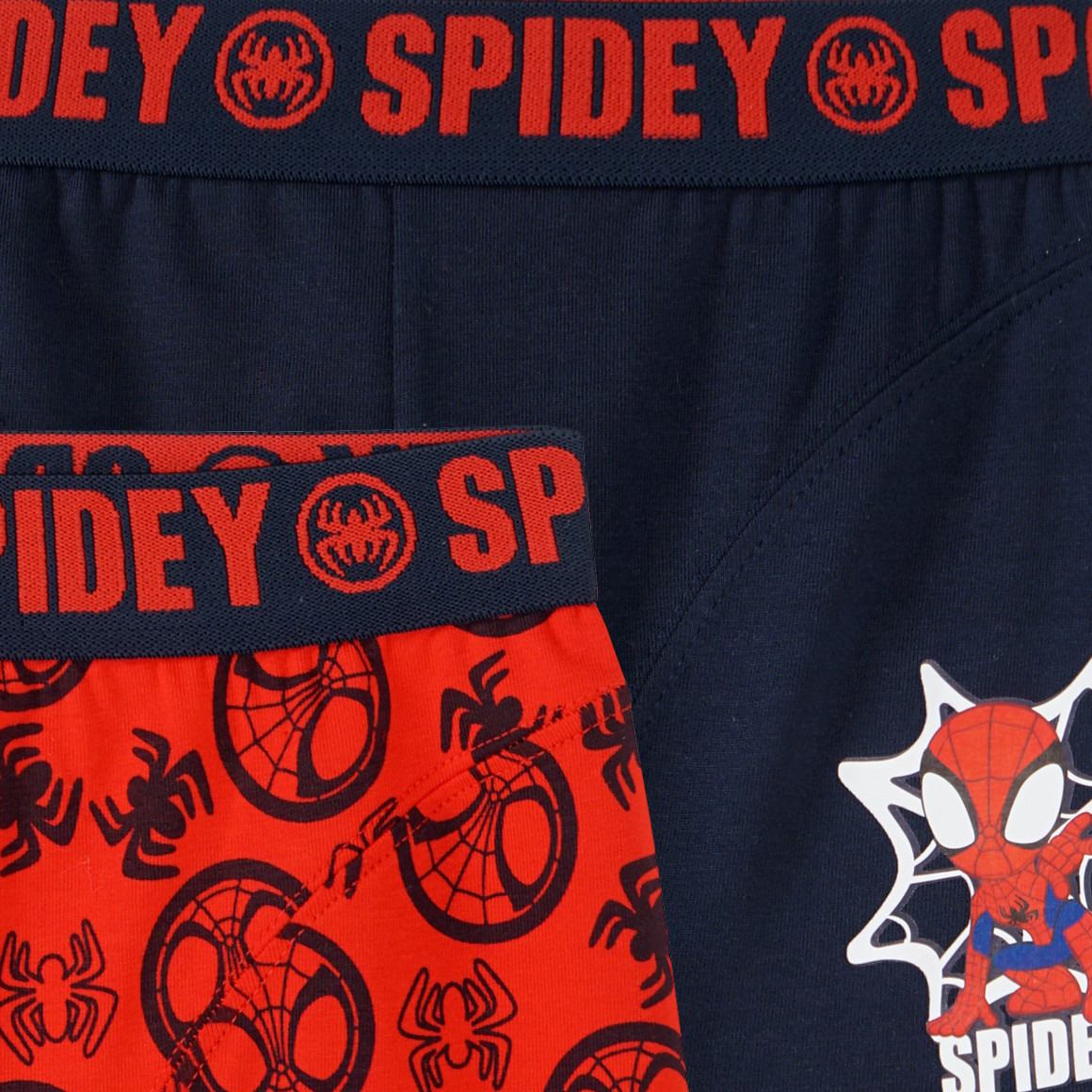 Topolino 2 Marvel Spider-Man Boxer mit Bio-Baumwolle rot / dunkelblau
